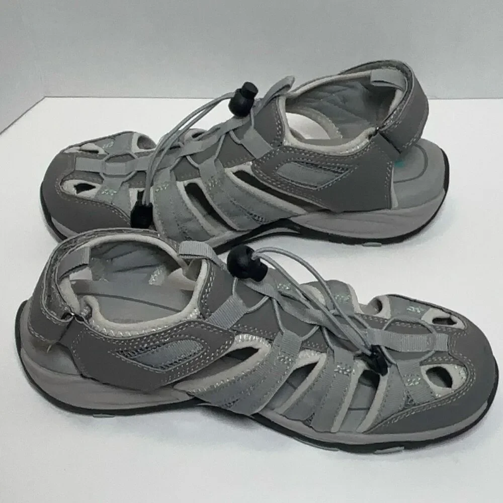 Pacific Mountain Ascot Sandals US 9.5 EUR 41 Grey Adjustable Bungee